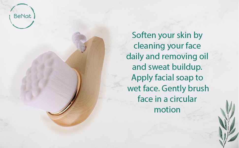 Facial Brush with Bamboo Handle - Mialuxx.beauty