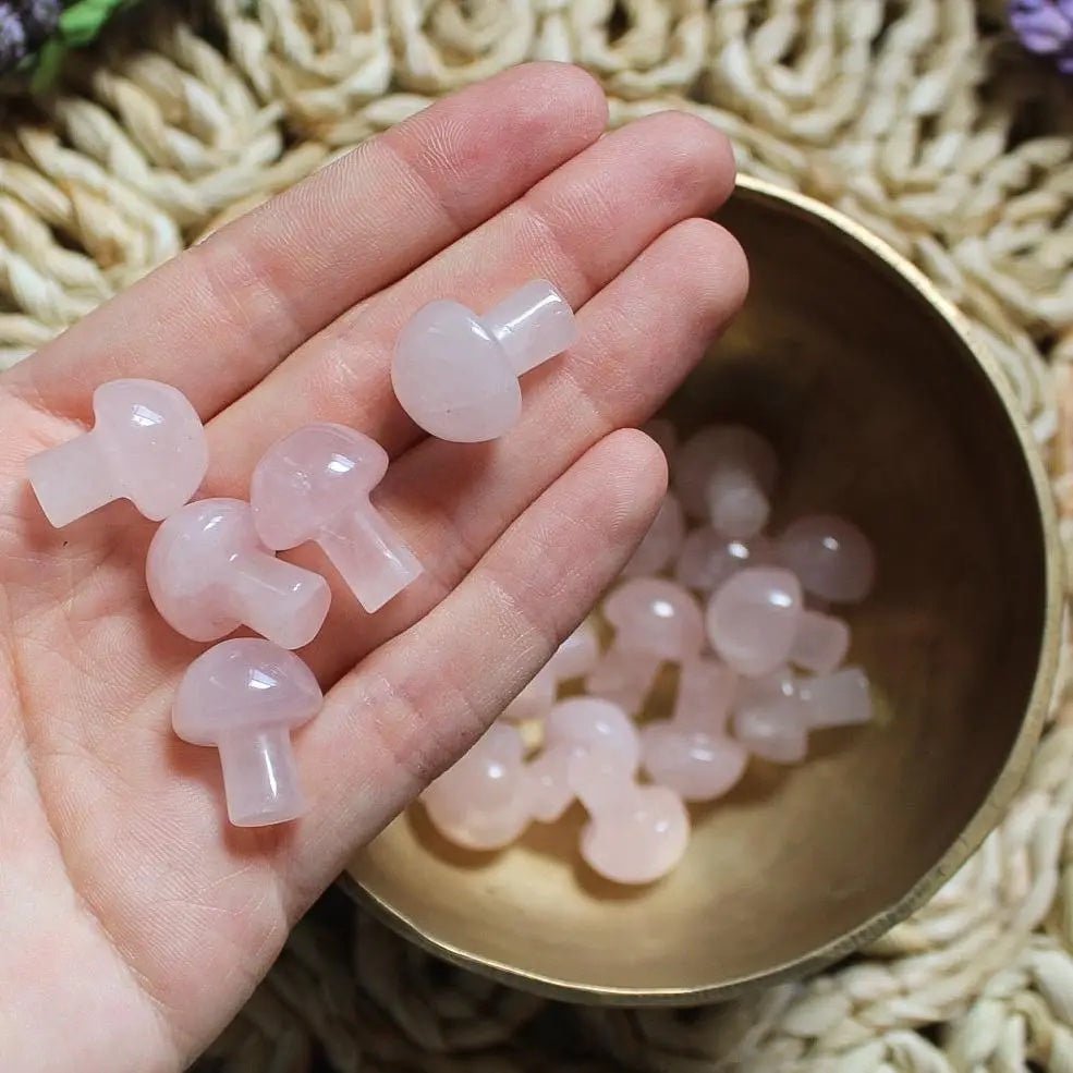 Mini Crystal Mushrooms, Rose Quartz - Mialuxx.beauty