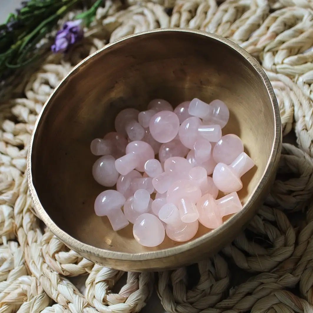 Mini Crystal Mushrooms, Rose Quartz - Mialuxx.beauty