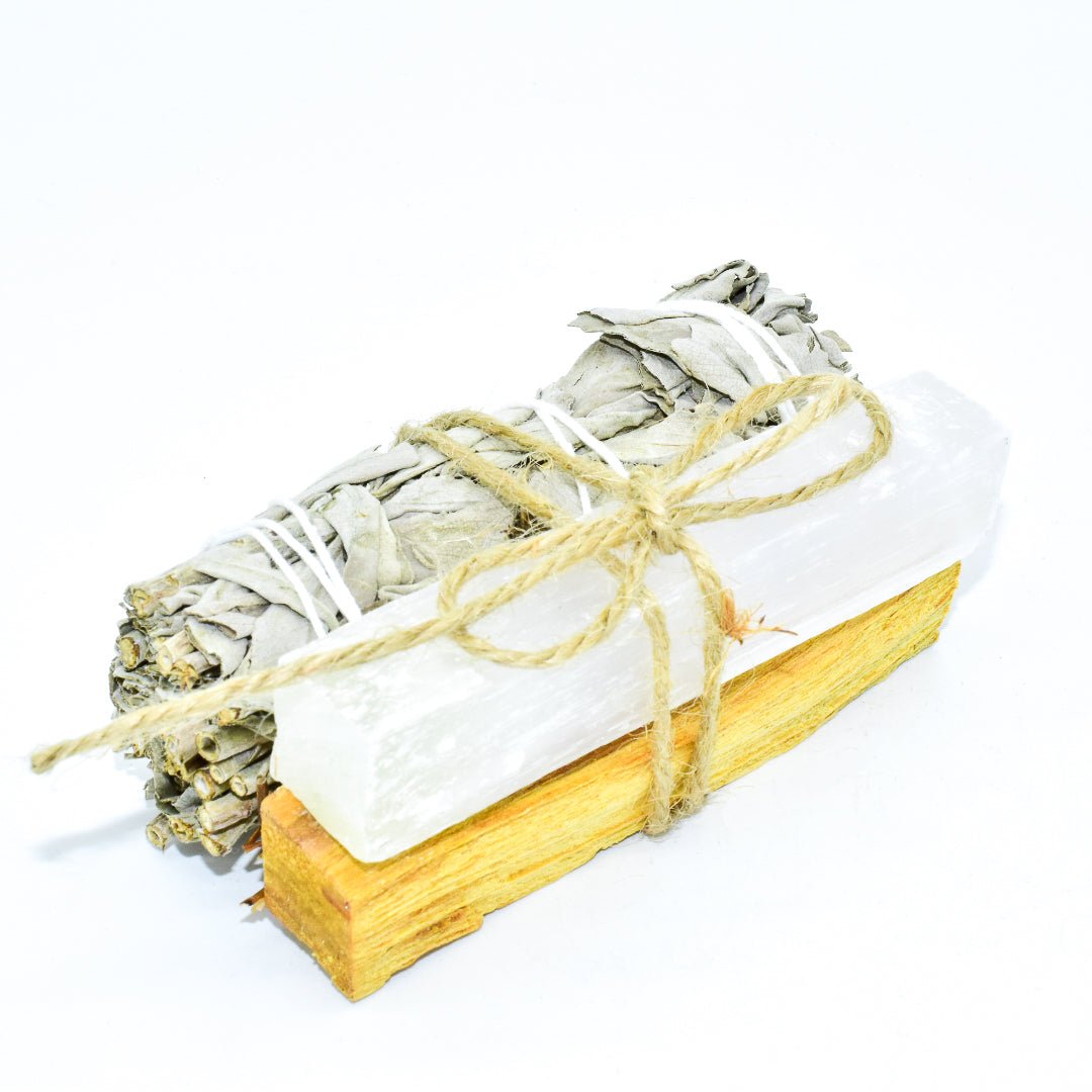 Palo Santo, Sage & Crystal Smudging Bundle - Mialuxx.beauty