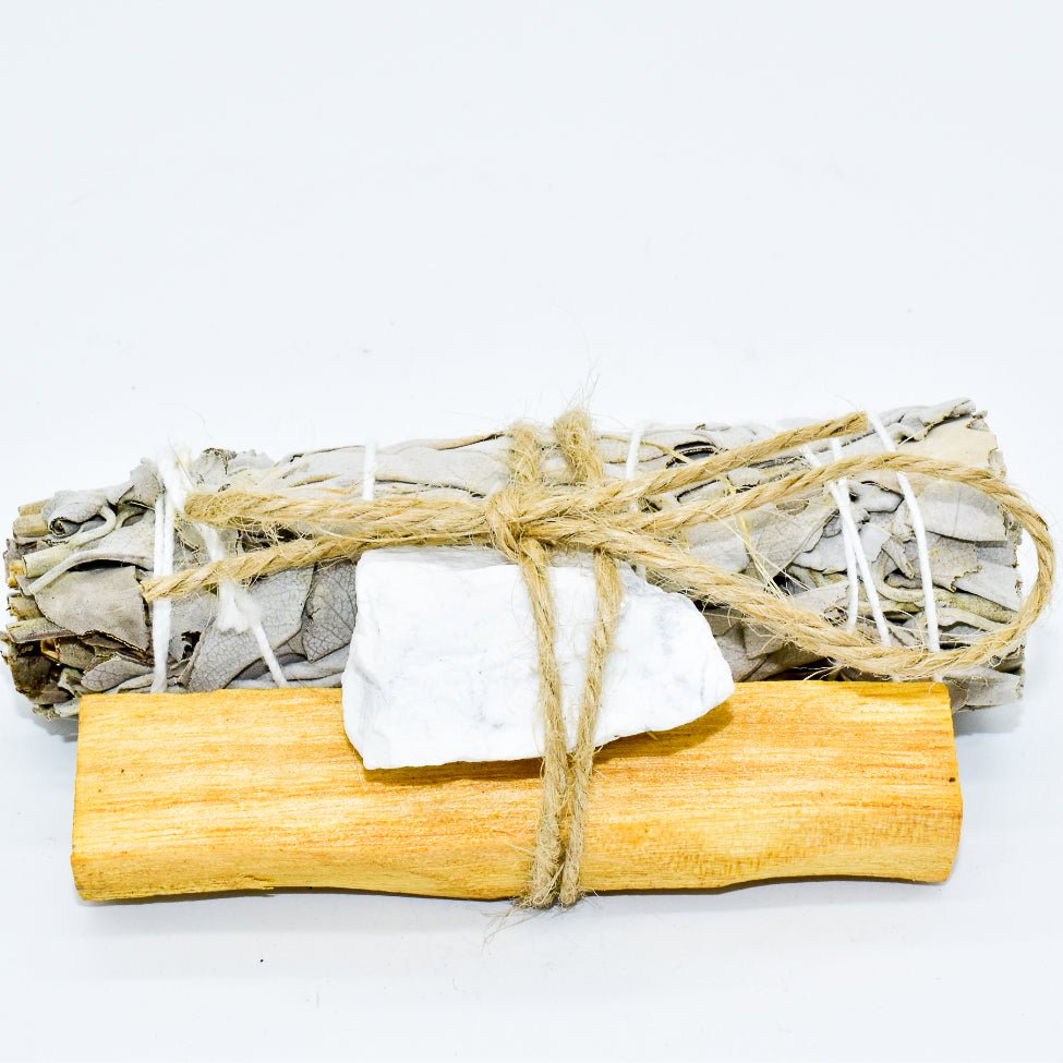 Palo Santo, Sage & Crystal Smudging Bundle - Mialuxx.beauty